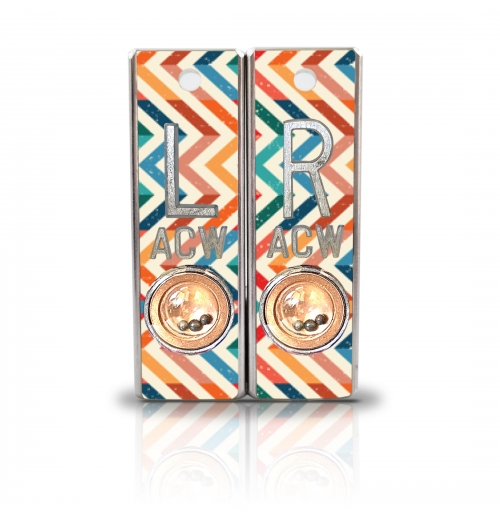 Aluminum Position Indicator X Ray Markers- Retro Chevron Graphic Pattern